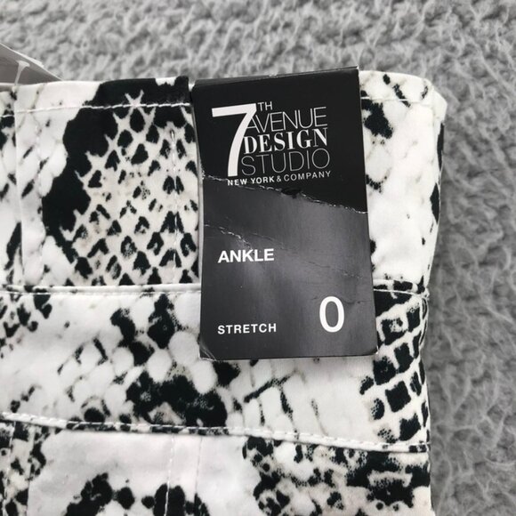 7TH AVE Design Studio NY&CO Womens Size 0 Snake Print Hi-Rise Ankle Pant NEW - Picture 2 of 16